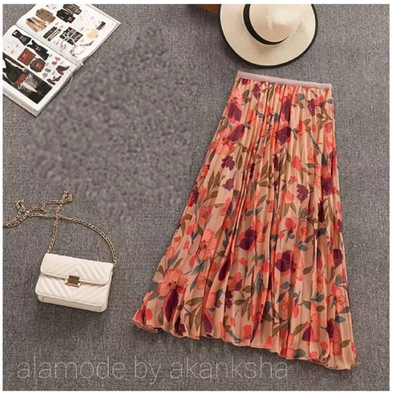 Lightweight cotton skirts for summer ease -Floral Glam Skirt