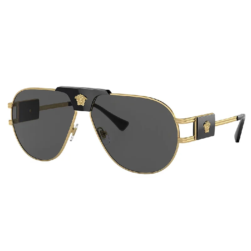 Designer Sunglasses for Luxury Look -Versace  VE 2252 100287 63mm Unisex Aviator Sunglasses