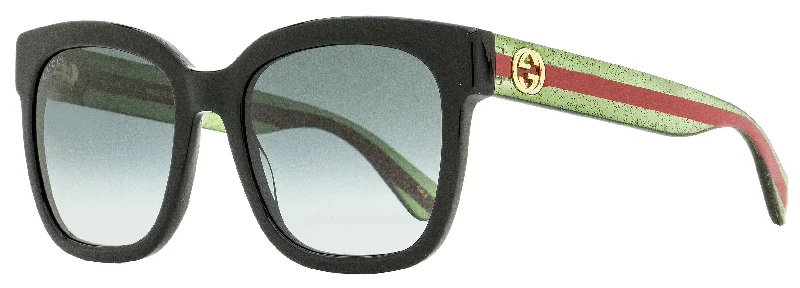 Checkered Glasses for Fashionable -Gucci Women's Square Sunglasses GG0034SN 002 Black/Green/Red  54mm