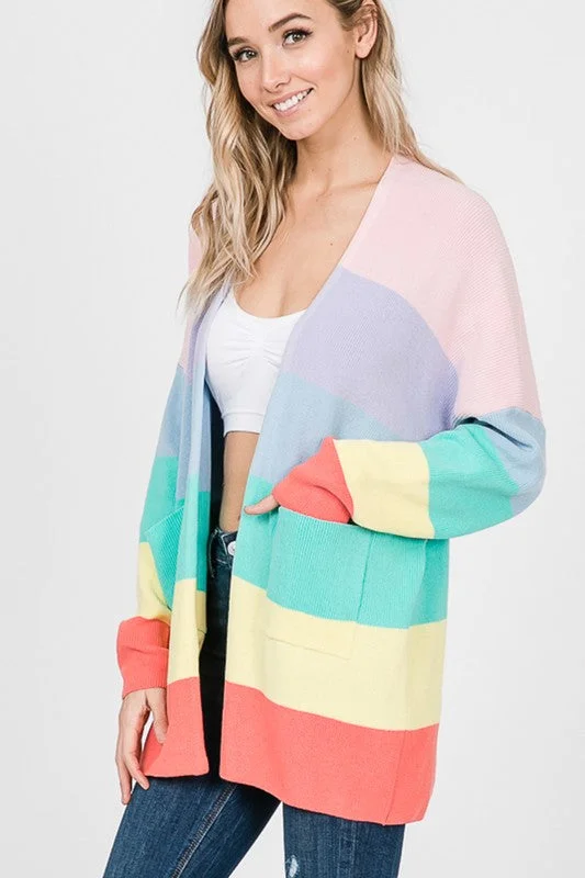 Modern - style cardigan for a contemporary feel -Rainbow Cardigan