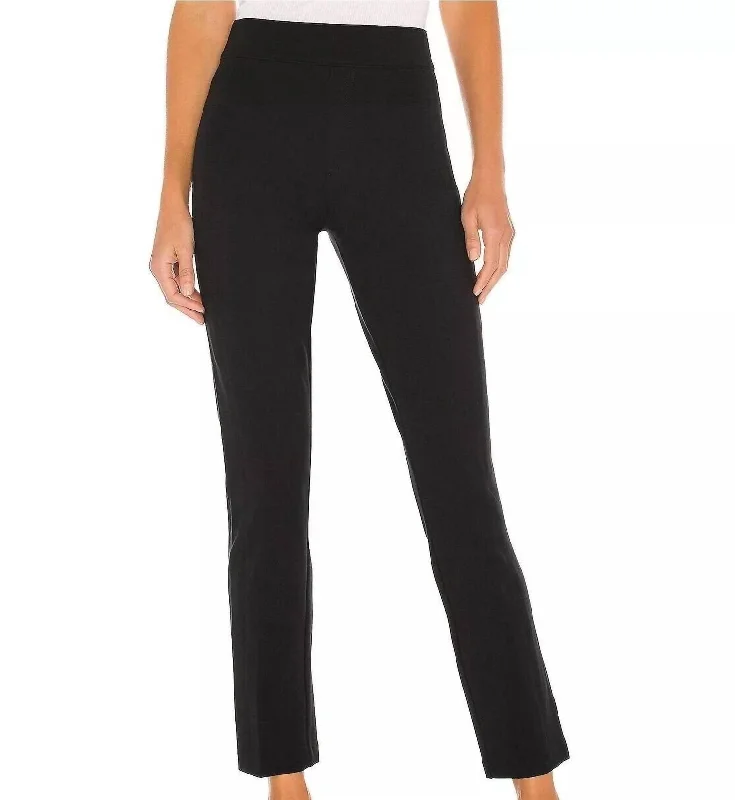 High-waisted tight trousers for women with slimming silhouette and smooth fit -Perfect Ponte Slim Straight Pant In Classic Black