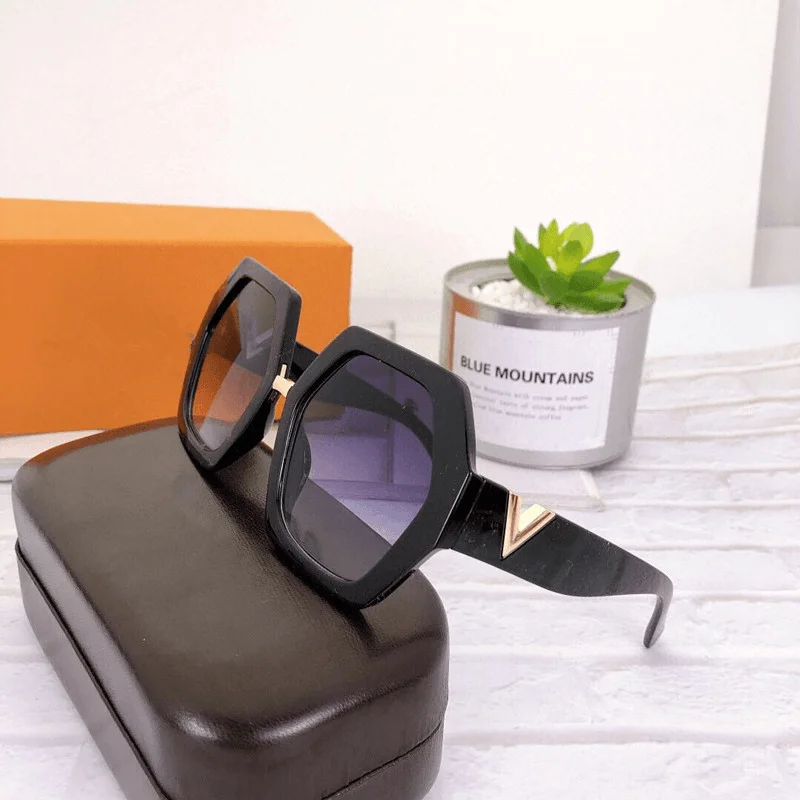 Anniversary Sunglasses for Special Occasion -Fashionable Polygonal Wild Slim Big Frame Sunglasses