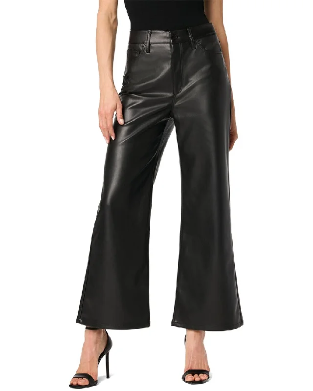 High-rise tight trousers for women with pleated front and classic look -JOE'S Jeans Black Wide Leg Ankle Jean