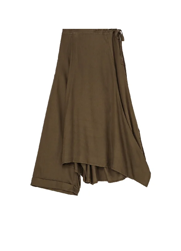 Soft cotton skirts for cozy comfort -TENCEL PIGMENT DYEING DRAPED GATHED DETAIL SKIRT