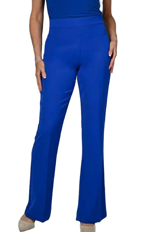 Stretch-fit tight trousers for men with flexibility and modern design for easy wear -Pull-On Slacks In Bright Royal