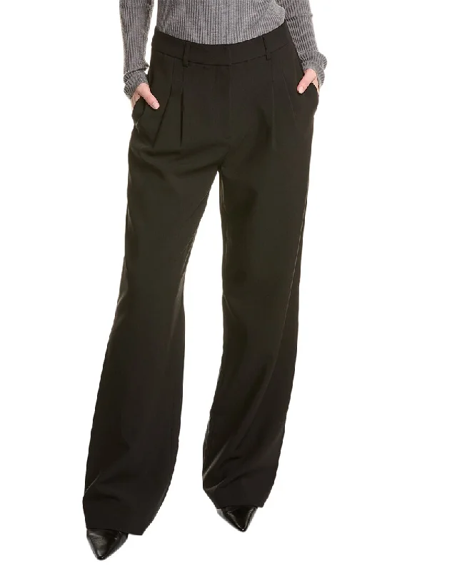 Trendy tight trousers for women with zipper details and edgy finish -Alexia Admor Elia Pleated Wide Leg Pant