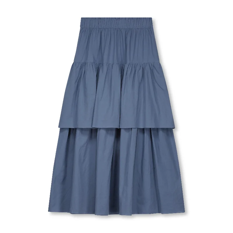 Casual skirts for relaxed weekend lounging -Double Poplin Tiered Skirt