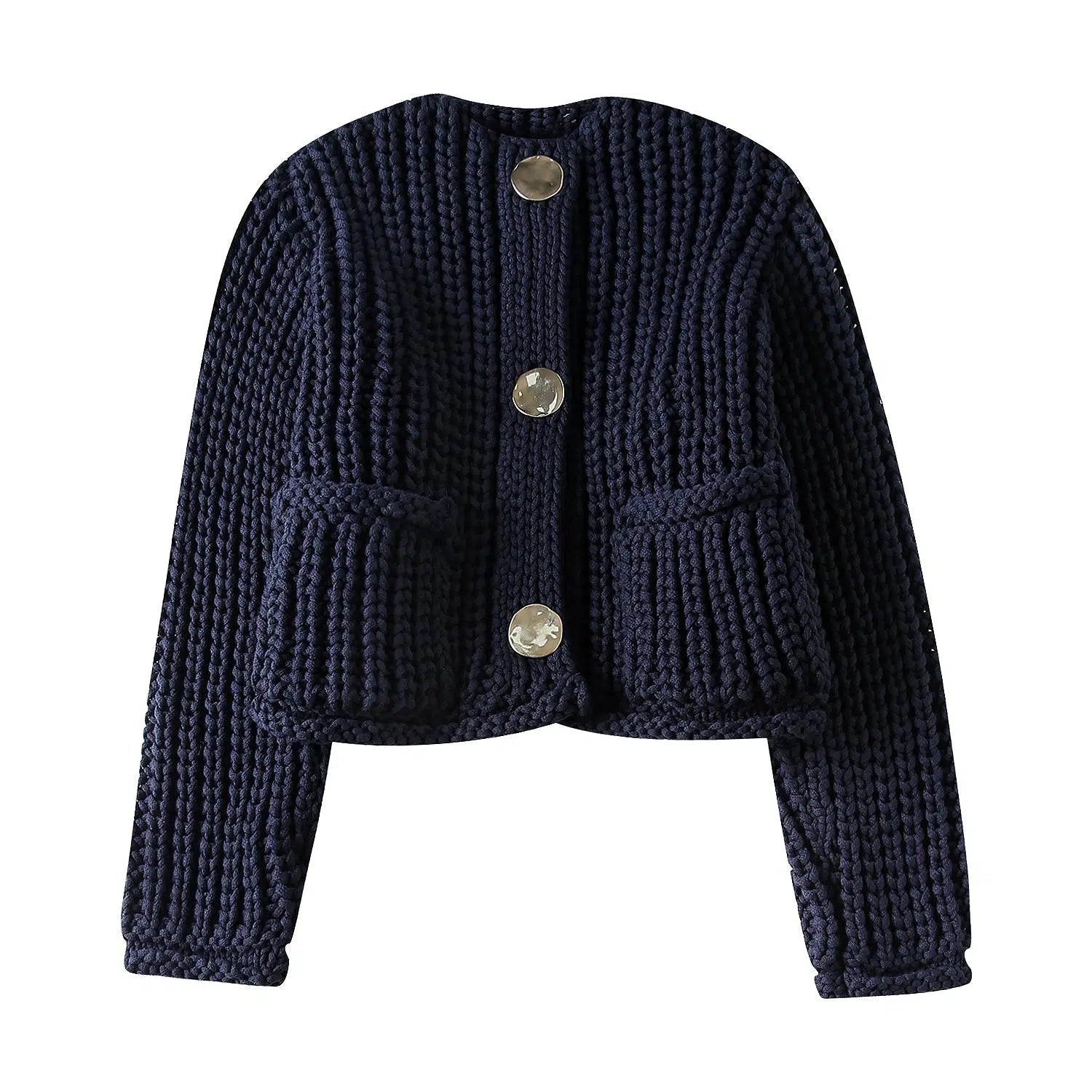 Men's cotton cardigan for casual wear -Chunky Button Knit Cardigan