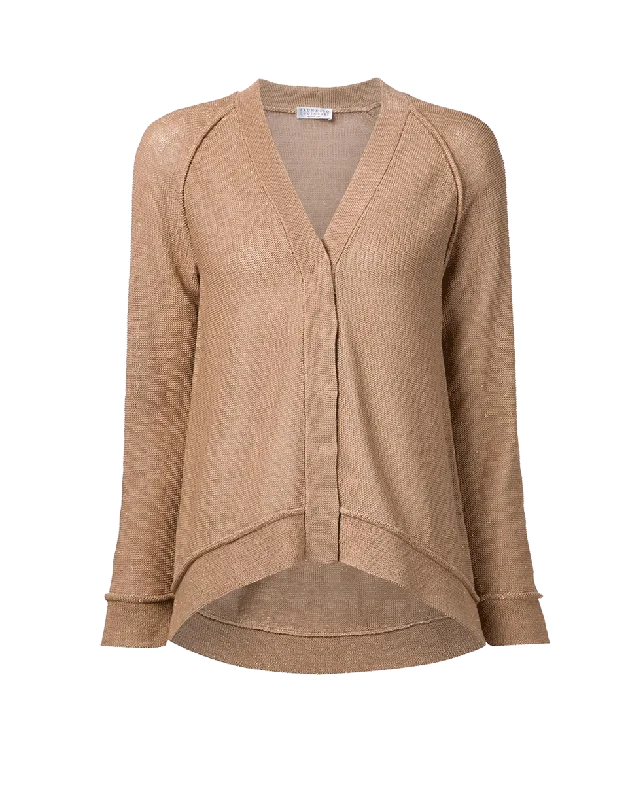 Shawl - collar cardigan for a sophisticated look -Cotton Lurex Cardigan