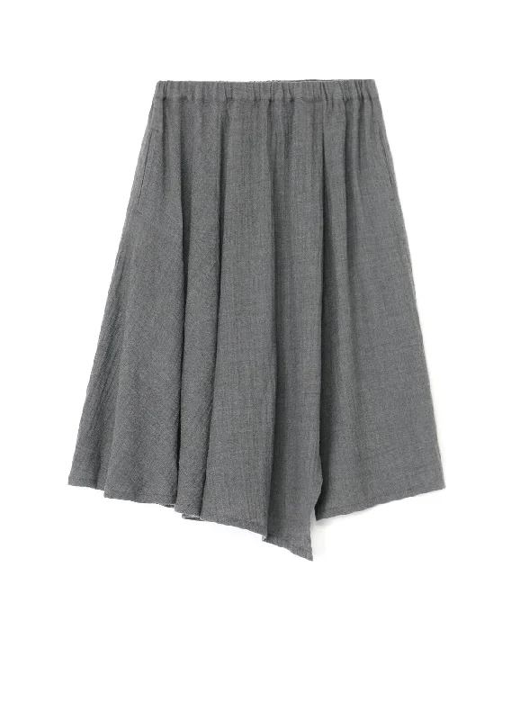 High-waisted skirts with button front detail -WOOL ASYMMETRIC SKIRT