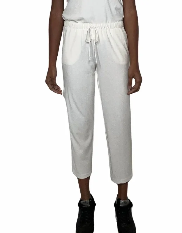 Stretchy tight trousers for women with soft fabric and flexible fit -Paula Pant In White