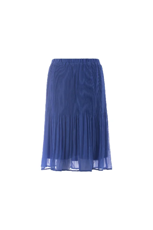 Vintage skirts for retro-inspired fashion vibes -Mini Pleat Chiffon Skirt | MARINE | 8542AR