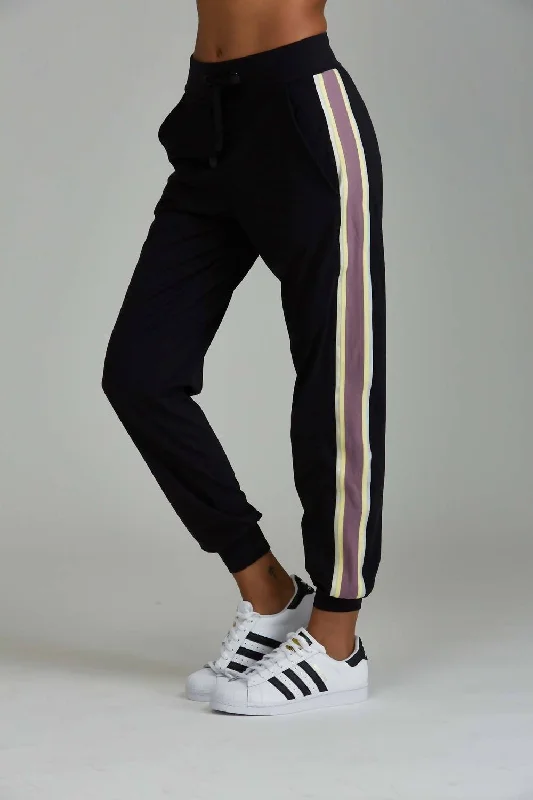 Stretch skinny tight trousers for women with full-length design and modern flair -Chase Jogger In Mauve Ivory