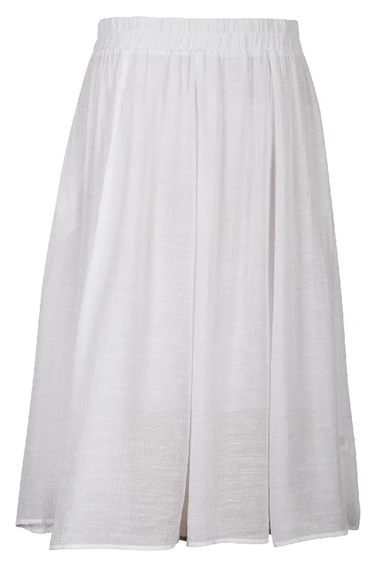 Lightweight skirts with airy fabric weave -Soft Crosshatch Skirt | WHITE | 8837A1