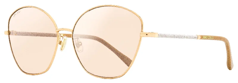 Hiking Sunglasses for Trail Walks -Jimmy Choo Women's Butterfly Sunglasses Marilia/G/SK BKU2S Gold/Nude 63mm