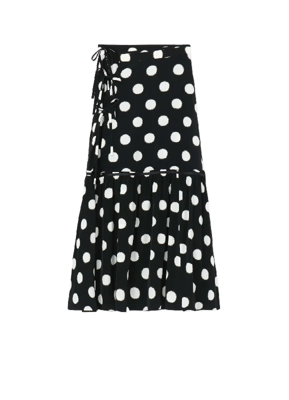 Cute denim skirts for youthful cool -SMALL POLKA DOT CRAPE DE CHINE TEARED SKIRT