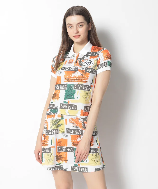 Abstract Dresses for Creative -Women's Sprout Polo Dress Orange