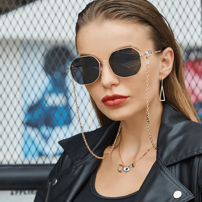 Nickel-free Glasses for Allergy -Anti Drop Chain Lanyard with the Same Irregular Sunglasses Women'S Trend