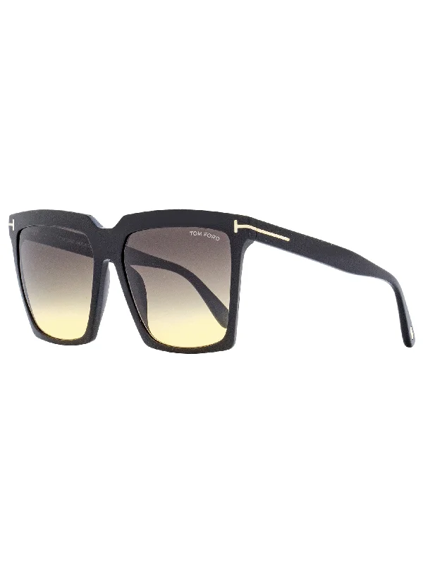 Plastic Framed Glasses for Comfortable -Tom Ford Women's Square Sunglasses TF764 Sabrina-02 01B Black 58mm