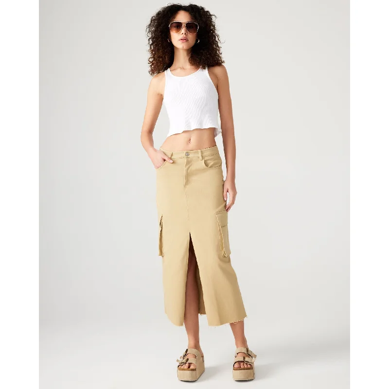 Tight cargo trousers for women with stylish pockets and slim cut for urban look -Benson Skirt Taupe