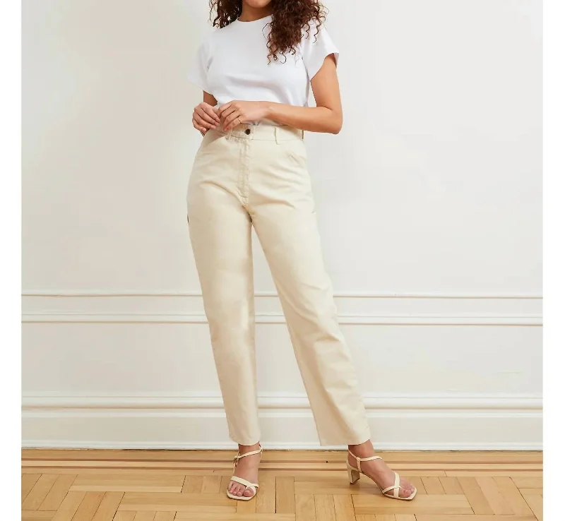 Stylish tight trousers for men with tapered leg and contemporary look -Agnes Pant In Ivory