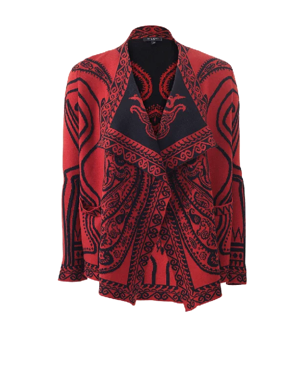 Modern - style cardigan for a contemporary feel -Paisley Drape Cardigan