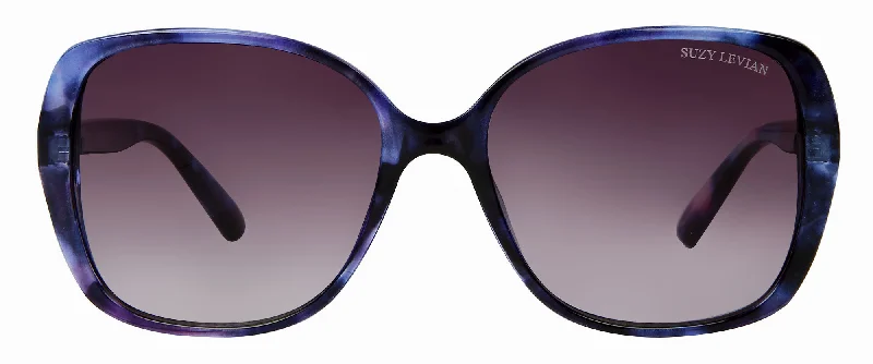 Branded Sunglasses for Quality Assurance -Suzy Levian Women's Purple Tortoise Oversize Lens Sunglasses