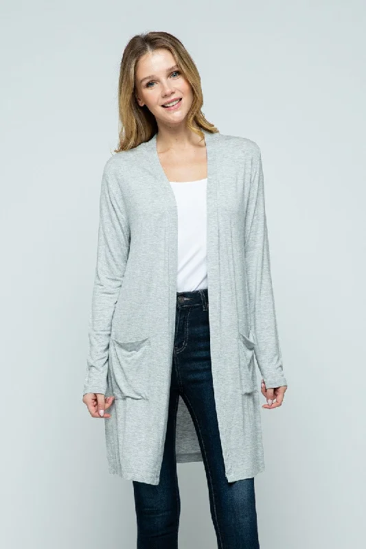 Elegant - cardigan for formal occasions -Long Open Cardigan