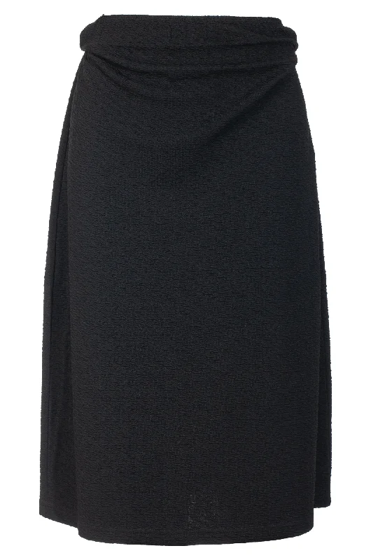 Affordable skirts with trendy slit details -Textured pull on Skirt | Black | 7881ZZ