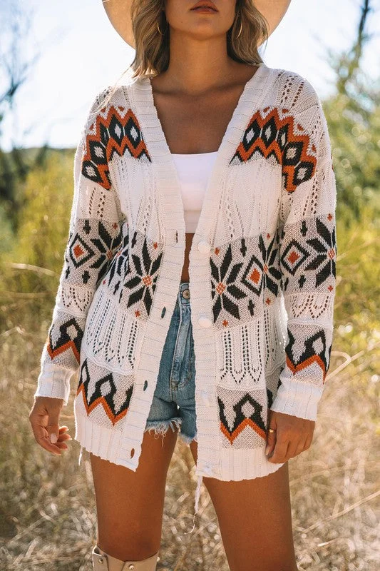 Fringed - cardigan for a bohemian look -Hallowed Knit Long Cardigan