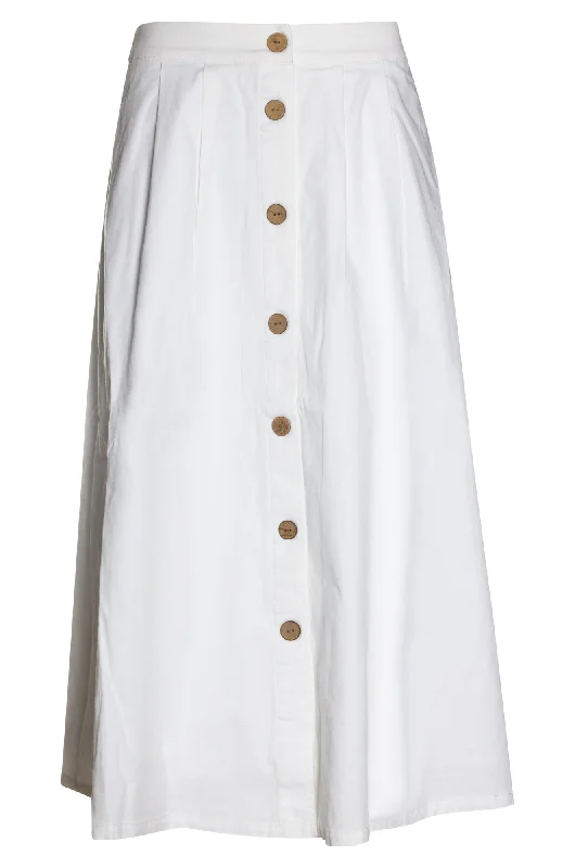 Flowy skirts for effortless beach cover-ups -A-line pull on Skirt | WHITE | 6818AR