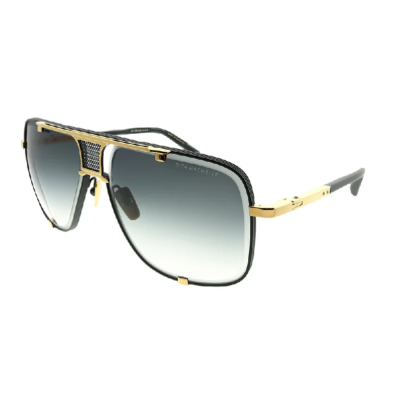 Rectangular Sunglasses for Sleek Look -Dita Mach-Five DRX-2087-A-BLK-GLD-64 Unisex Aviator Sunglasses