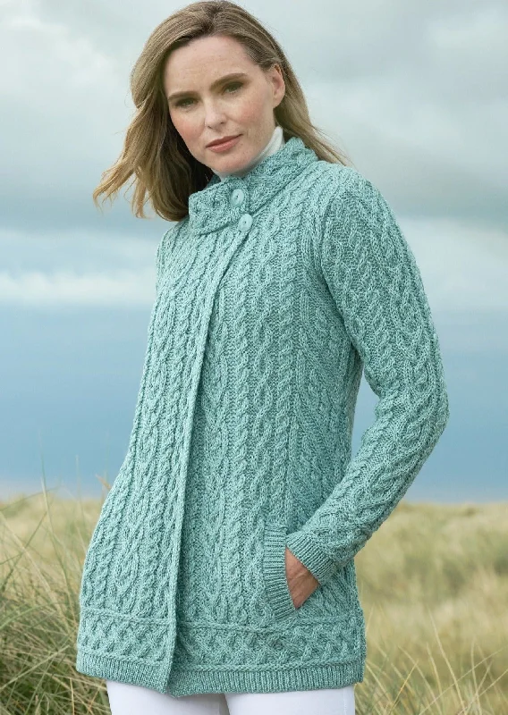 Family - gathering cardigan for a cozy atmosphere -Meath Side Button Aran Cardigan | Mermaid