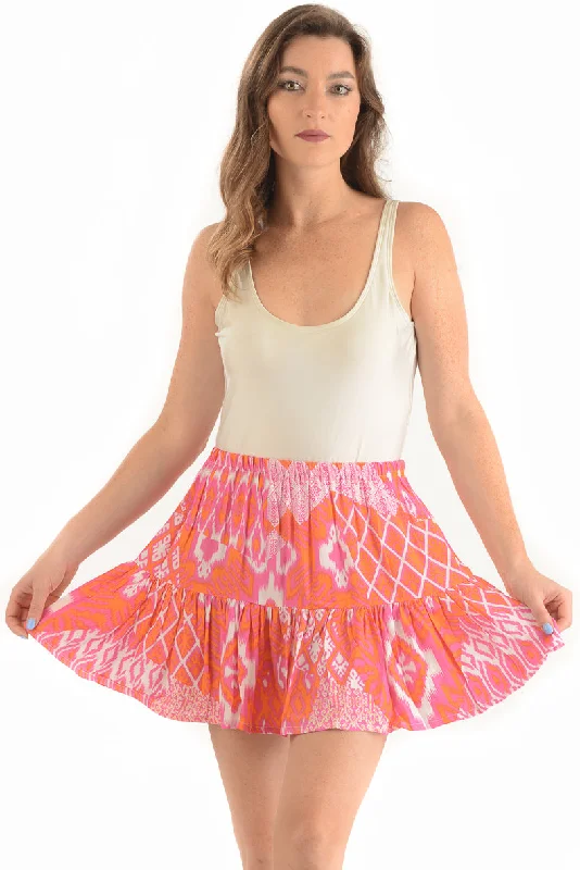 Designer maxi skirts for upscale bohemian flair -Boho Skirt / Flamingo