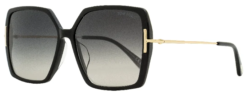 Designer Sunglasses for Luxury Look -Tom Ford Women's Joanna Butterfly Sunglasses TF1039 01B Black 59mm