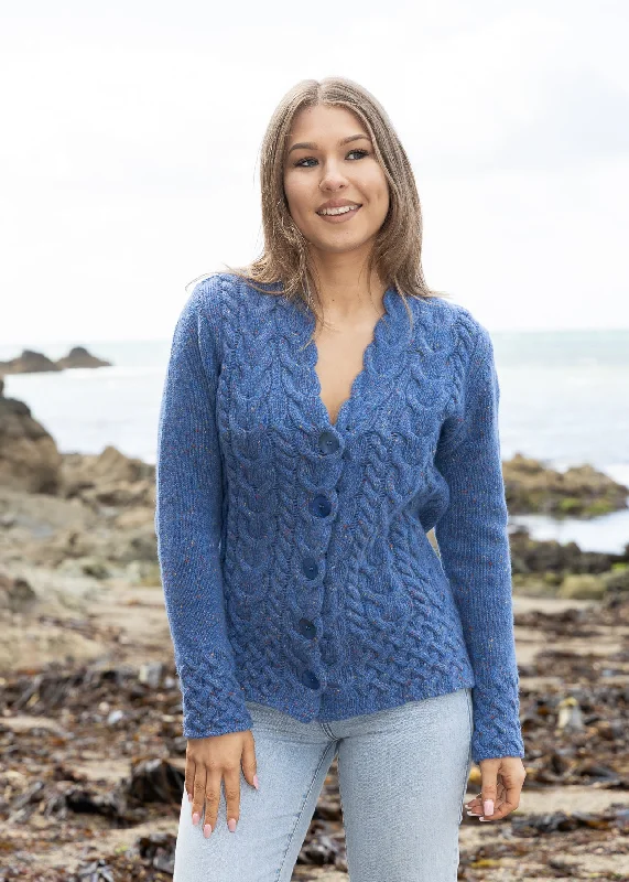 Gray - cardigan for a sophisticated and understated look -IrelandsEye Horseshoe Aran Cardigan | Marina