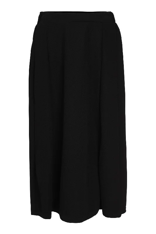 Classic black skirts for versatile outfit pairing -Poly Elastane 6 panel Skirt | BLACK | 4471ZR