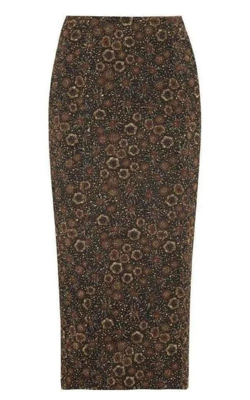 Designer maxi skirts for upscale bohemian flair -Floral Jacquard Pencil Skirt