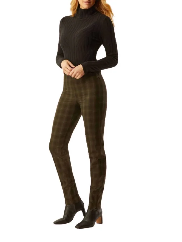 Tight trousers for women with pockets and slim silhouette for practical fashion -Springfield Pant In Olive/black