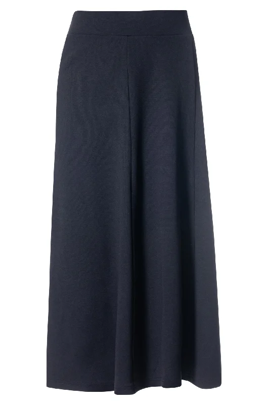 Luxury skirts with intricate embroidery accents -New Ponti pull on Skirt | NAVY | 7806ZZ