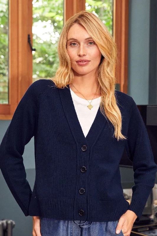 Outdoor - activity cardigan for a durable option -Merino Wool Swing Cardigan | Navy