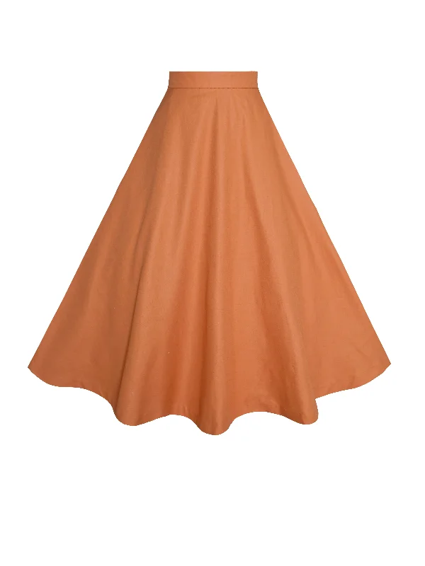 High-waisted skirts with button front detail -MTO - Lilian Skirt in Burnt Orange Cotton