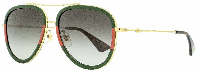 Beach Sunglasses for Sunny Days -Gucci Women's  Sunglasses GG0062S 003 Gold/Green/Red 57mm