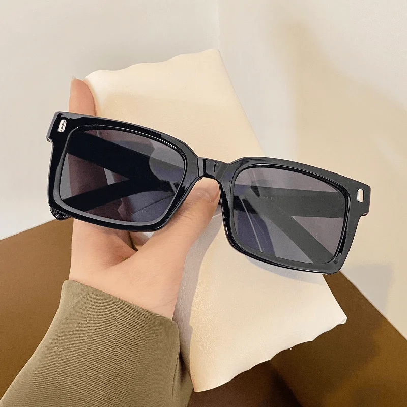 Adjustable Glasses for Custom Fit -New Retro Square Small Frame Sunglasses Female Fashion round Face All-Match Plain Sunglasses Anti-Ultraviolet