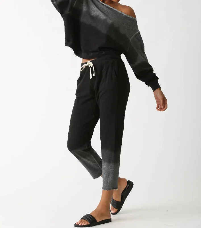 Designer tight trousers for women with unique stitching and high-fashion appeal -Reggie Pant In Dusk (Onyx / Heather Grey)