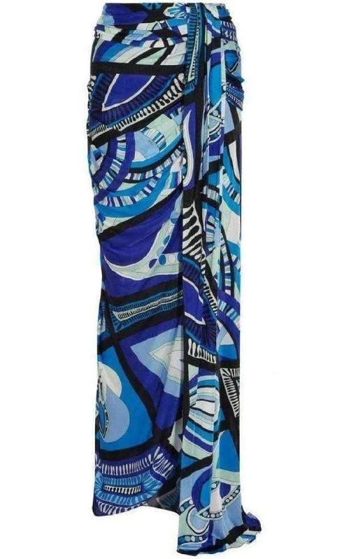 Midi pencil skirts for polished business attire -Printed Stretch Jersey Skirt