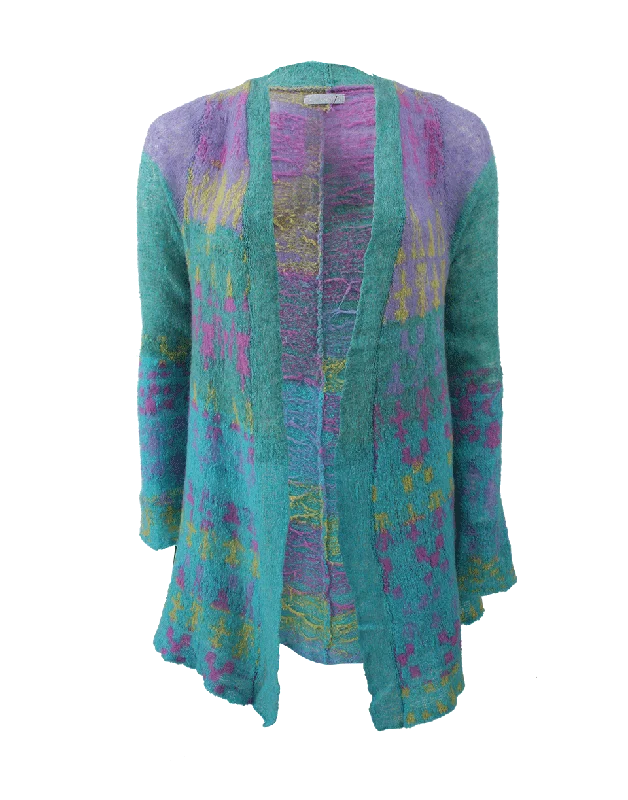 Embroidered cardigan with delicate details -Brushstrokes Cardigan