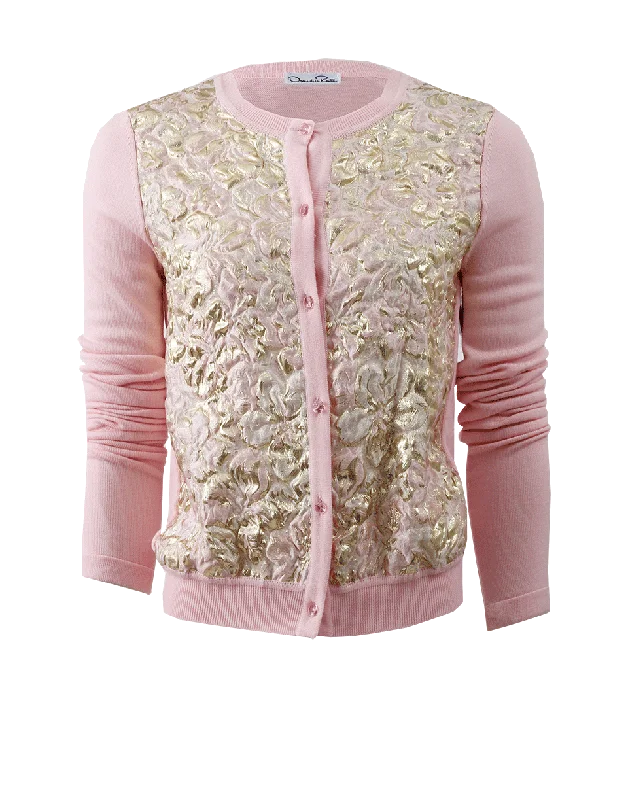 Sequined cardigan for party occasions -Lurex Floral Cardigan