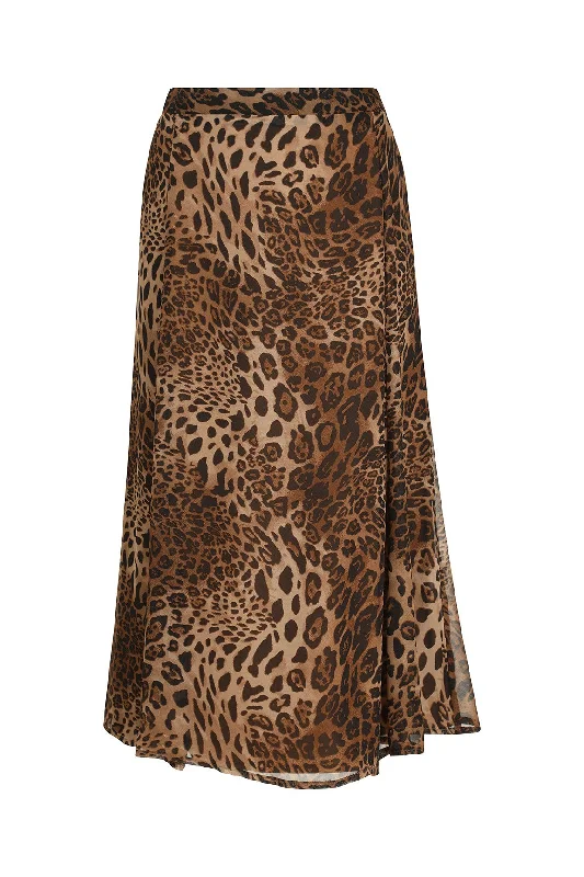 Affordable skirts for budget-friendly wardrobe updates -Printed Chiffon Skirt | CARAMEL ANIMAL | 7124ZR