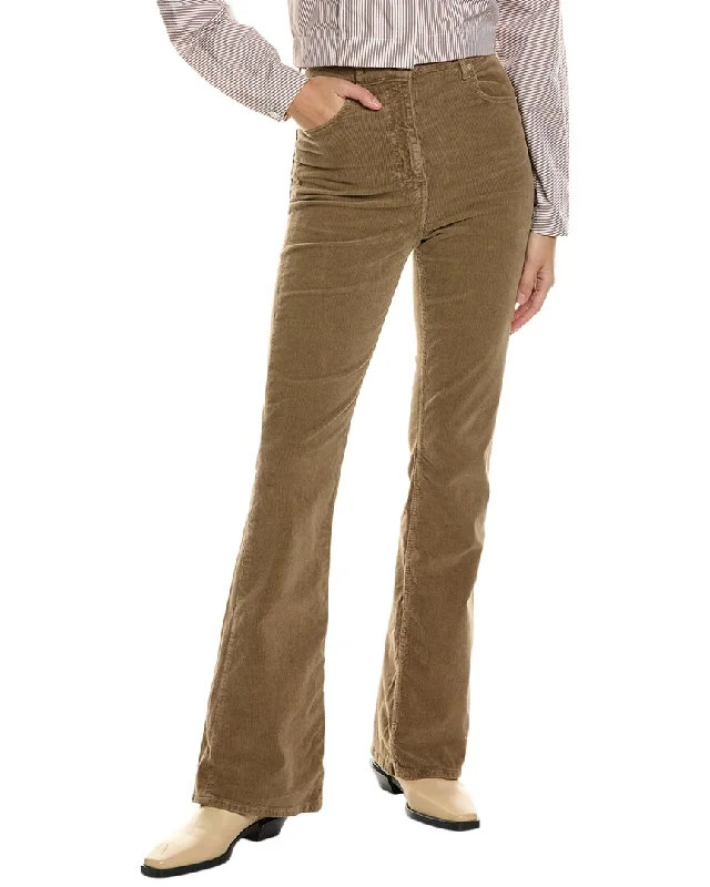 High-waisted tight trousers for women with belt loops for added style -GANNI Washed Corduroy High-Rise Pant